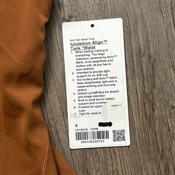 LULULEMON Align Tank Waist Size 4 - Picture 6 of 8